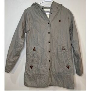 Burton Gemmi Jacket Gray Quilted Sherpa Lined Hooded Parka Coat Women's Size‎ S